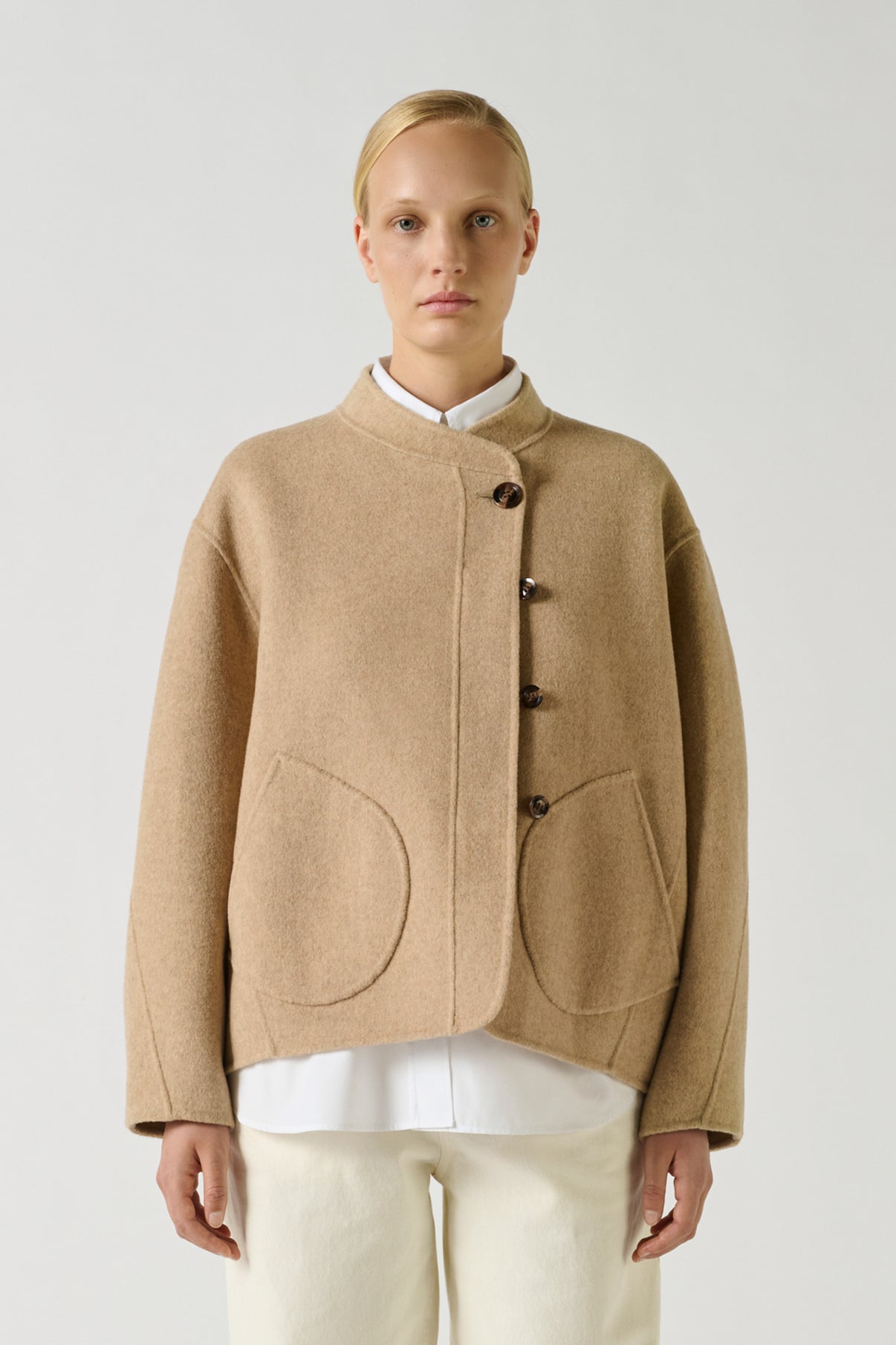 Manteau Windsor - Beige Chiné - Laine - Femme vue 1