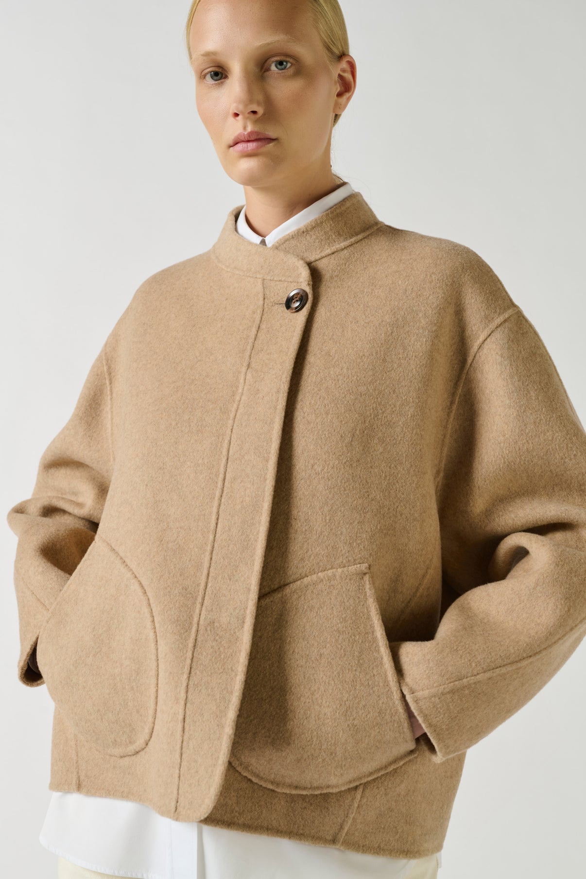 Manteau Windsor - Beige Chiné - Laine - Femme vue 4
