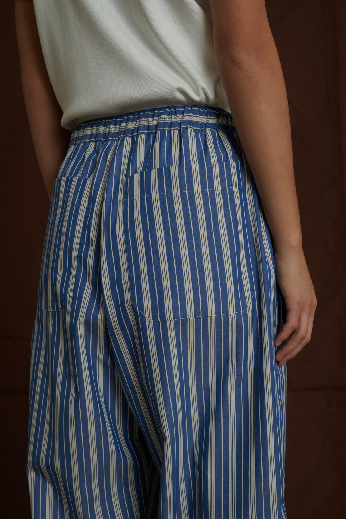 Pantalon Albert - Bleu/Blanc - Coton - Femme vue 4