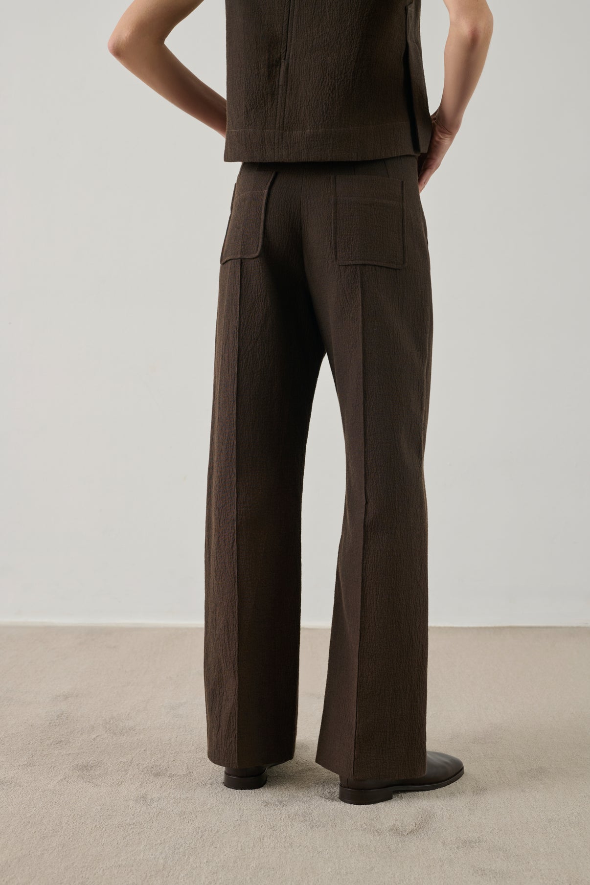 Pantalon Harry - Chocolat - Coton - Femme vue 3