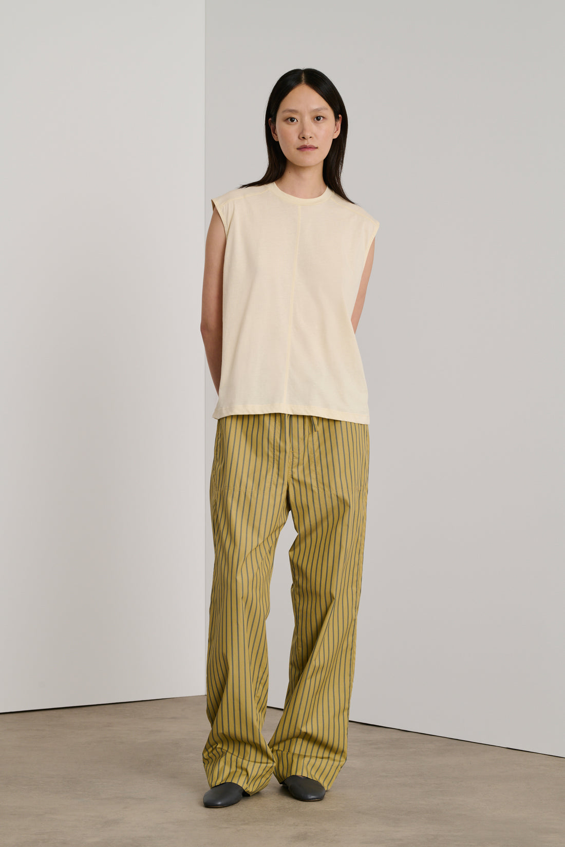 Pantalon Albert - Ocre/Vert - Coton - Femme