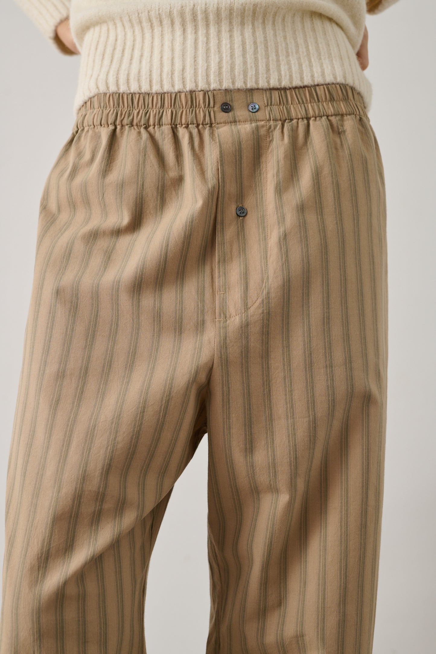 Pantalon Harlan - Beige Vert - Coton - Femme